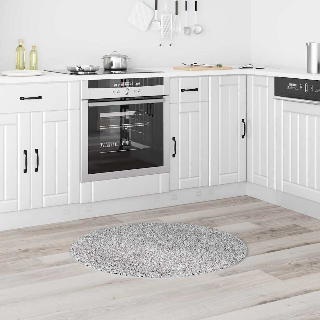 vidaXL Anti-slip Shaggy Rug Grey 90 x 90 cm PP