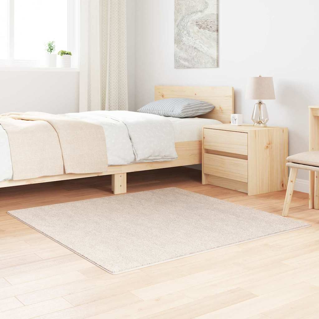 vidaXL Anti-slip Shaggy Rug Cream 120 x 120 cm PP