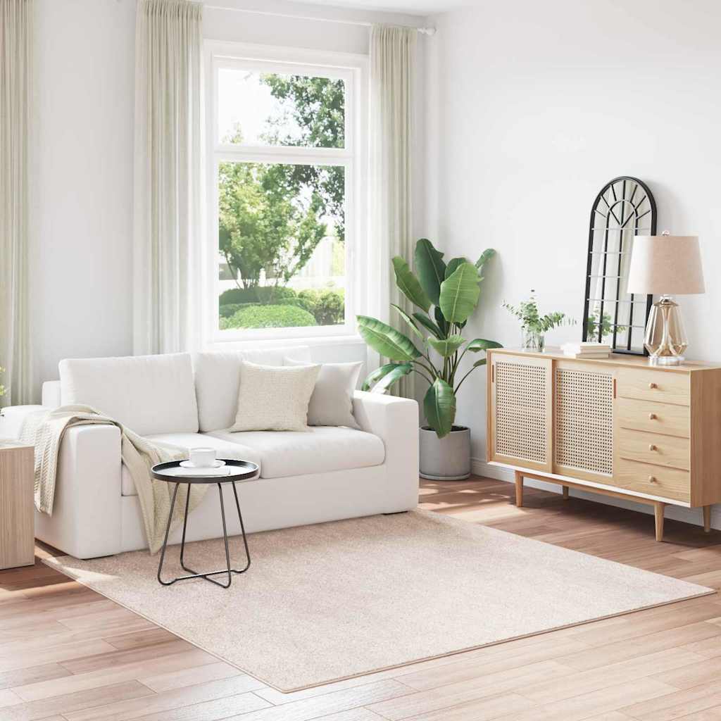 vidaXL Anti-slip Shaggy Rug Cream 200 x 200 cm PP