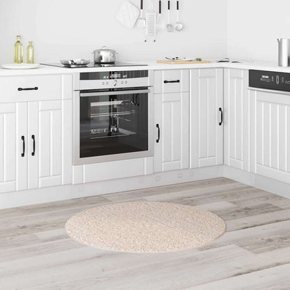 vidaXL Anti-slip Shaggy Rug Cream 90 x 90 cm PP