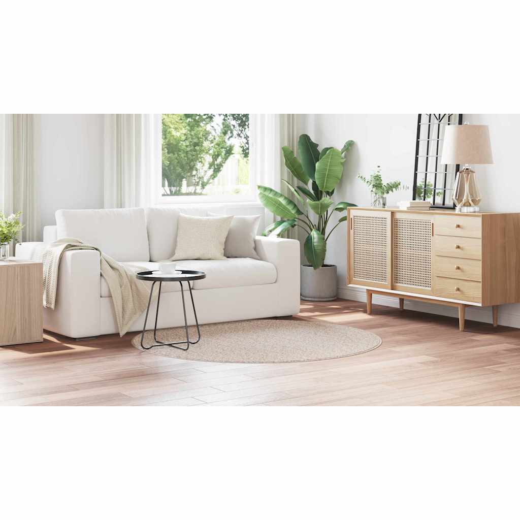 vidaXL Shaggy Rug with Latex Backing Cream ø160 cm