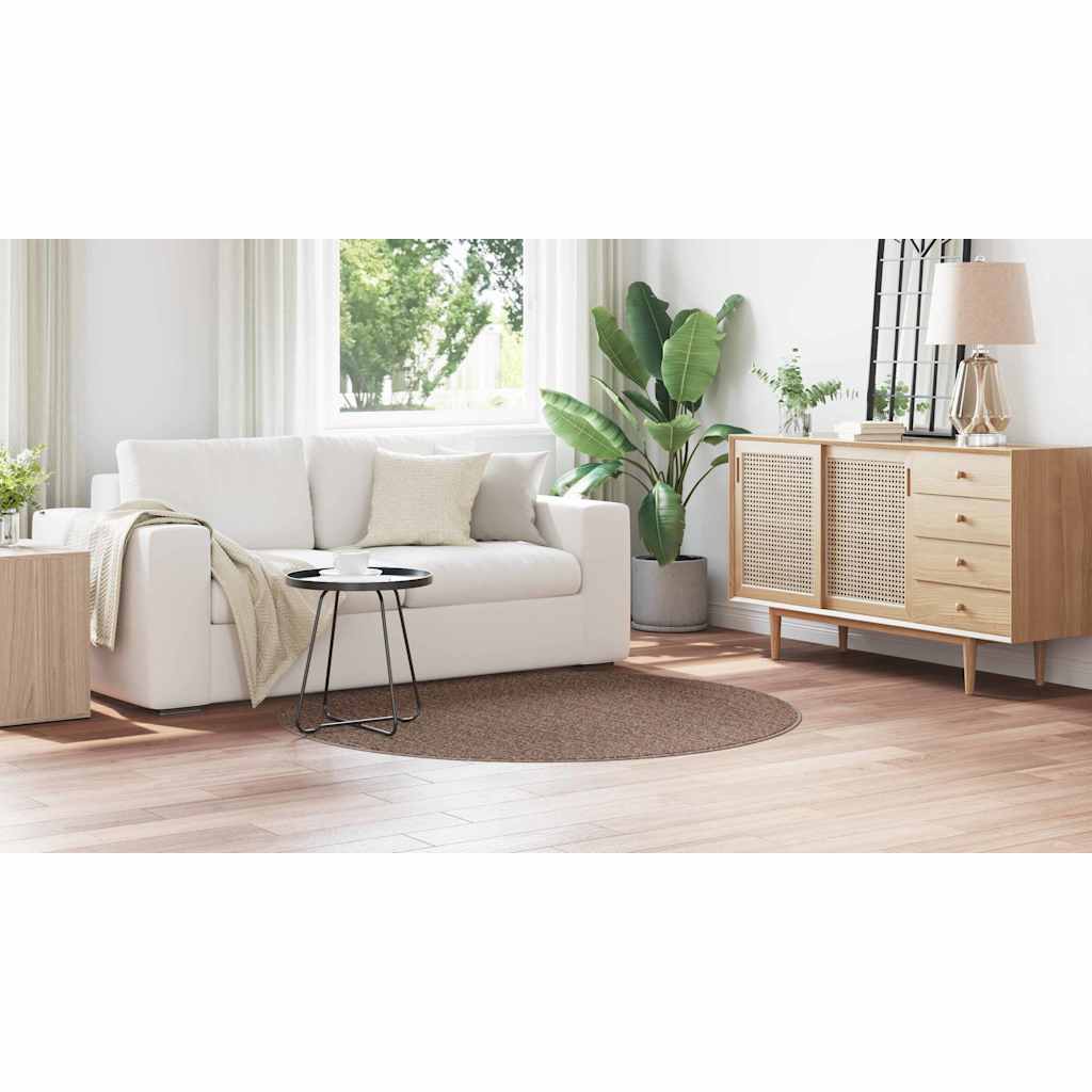 vidaXL Shaggy Rug with Latex Backing Brown ø160 cm