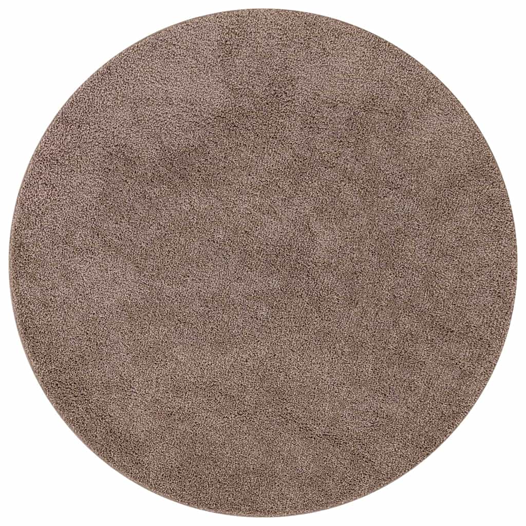 vidaXL Shaggy Rug with Latex Backing Brown ø160 cm