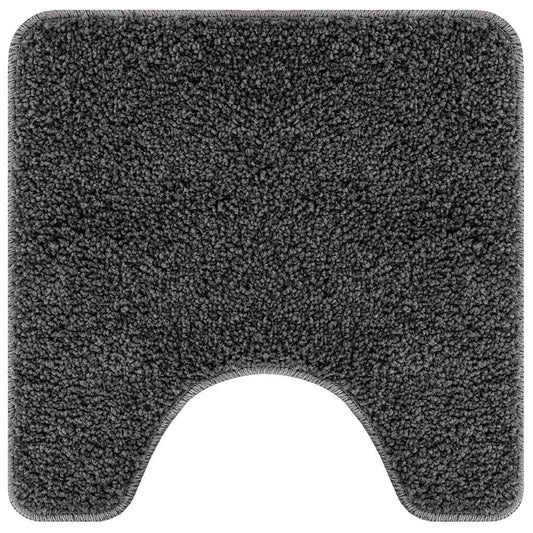 vidaXL Anti-slip Bath Mat with Toilet Cut Dark Grey 50 x 50 cm PP