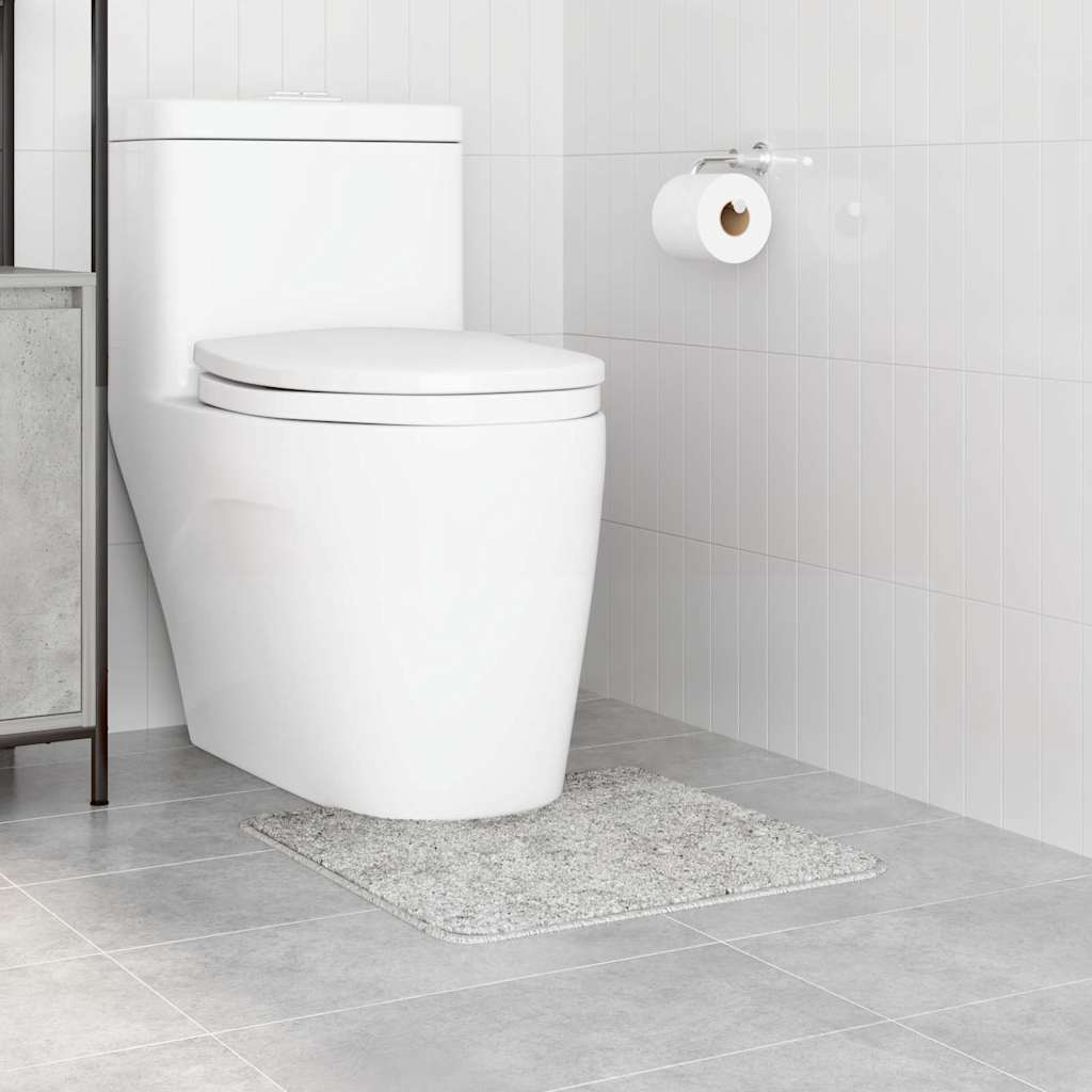 vidaXL Anti-slip Bath Mat with Toilet Cut Grey 50 x 50 cm PP