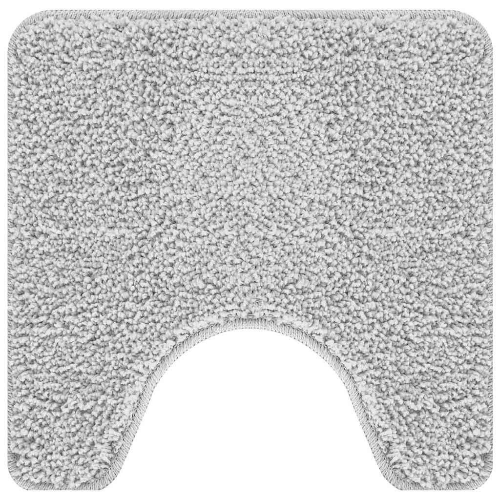 vidaXL Anti-slip Bath Mat with Toilet Cut Grey 50 x 50 cm PP