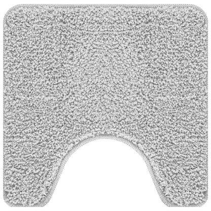 vidaXL Anti-slip Bath Mat with Toilet Cut Grey 50 x 50 cm PP