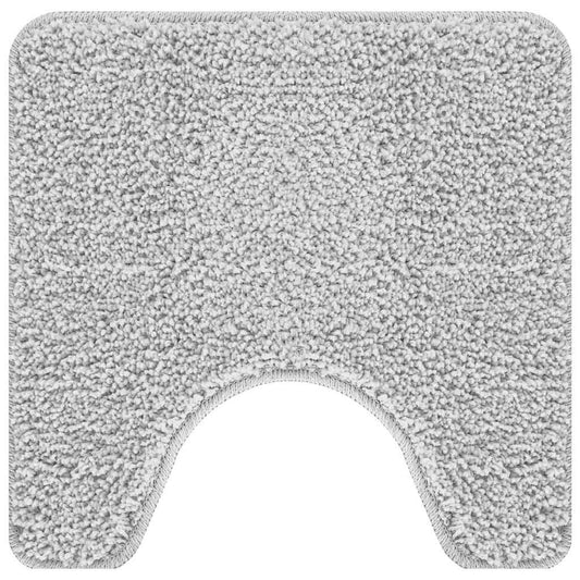 vidaXL Anti-slip Bath Mat with Toilet Cut Grey 50 x 50 cm PP