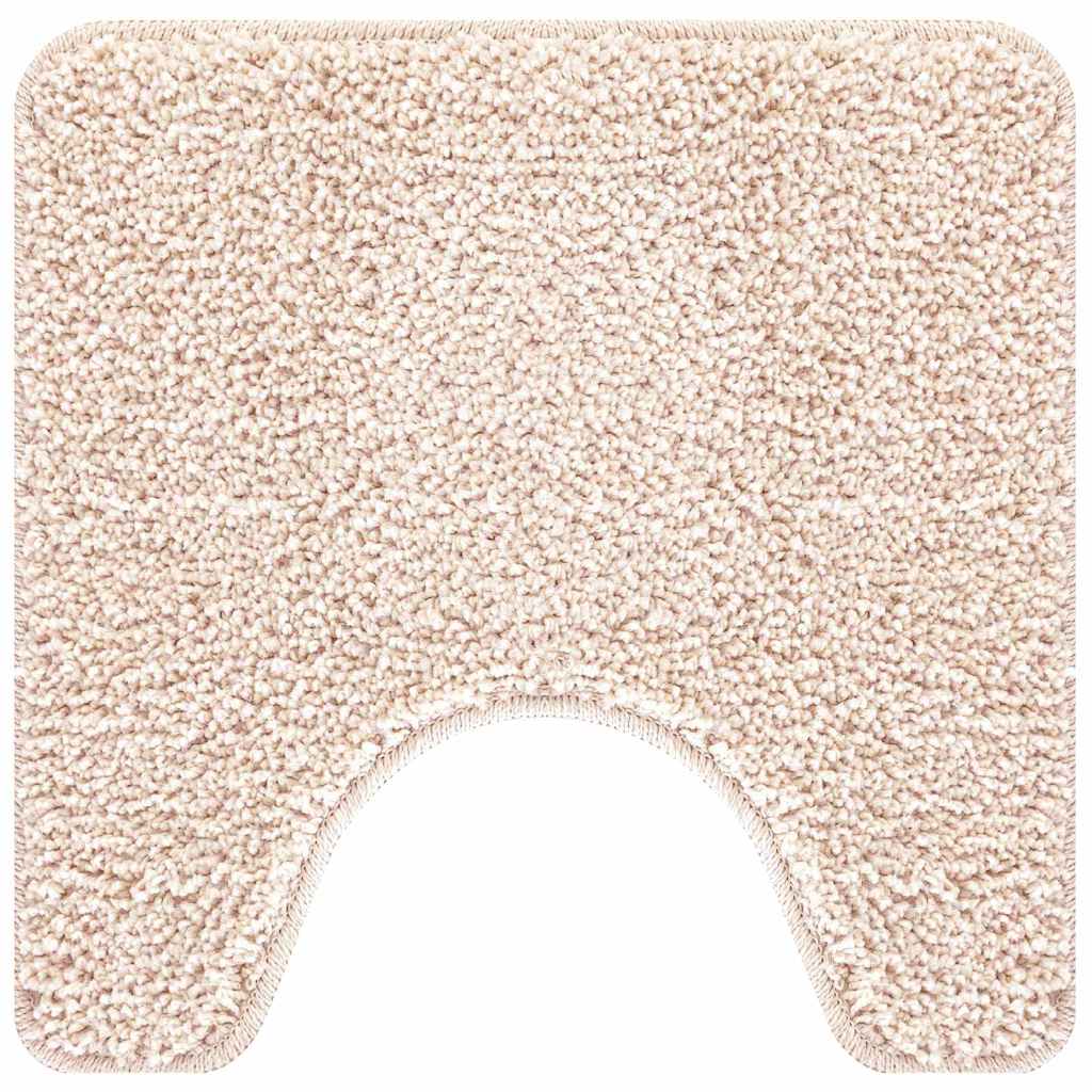 vidaXL Anti-slip Bath Mat with Toilet Cut Cream 50 x 50 cm PP