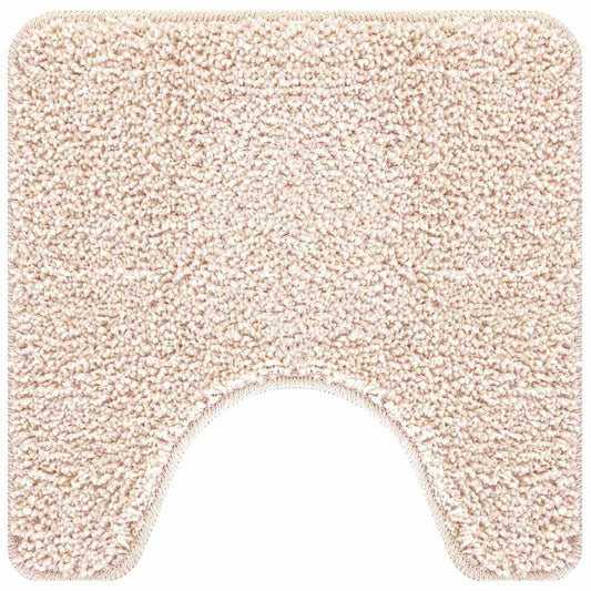 vidaXL Anti-slip Bath Mat with Toilet Cut Cream 50 x 50 cm PP