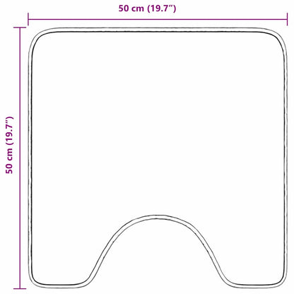 vidaXL Anti-slip Bath Mat with Toilet Cut Cream 50 x 50 cm PP