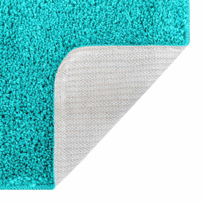 vidaXL Anti-slip Bath Mat with Toilet Cut Turquoise 50 x 50 cm PP