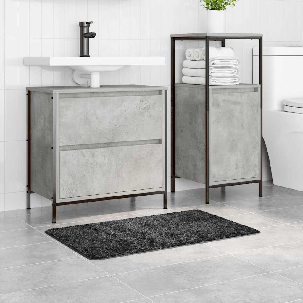 vidaXL Anti-slip Bath Mat Dark grey 50 x 80 cm PP
