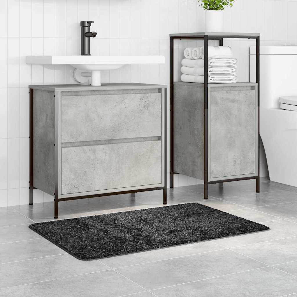 vidaXL Anti-slip Bath Mat Dark grey 60 x 90 cm PP