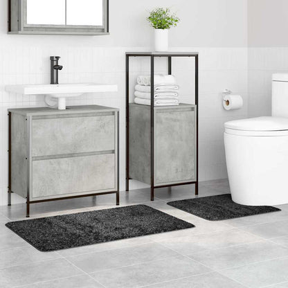 vidaXL Anti-slip Bath Mat Set 2 pcs Dark Grey PP