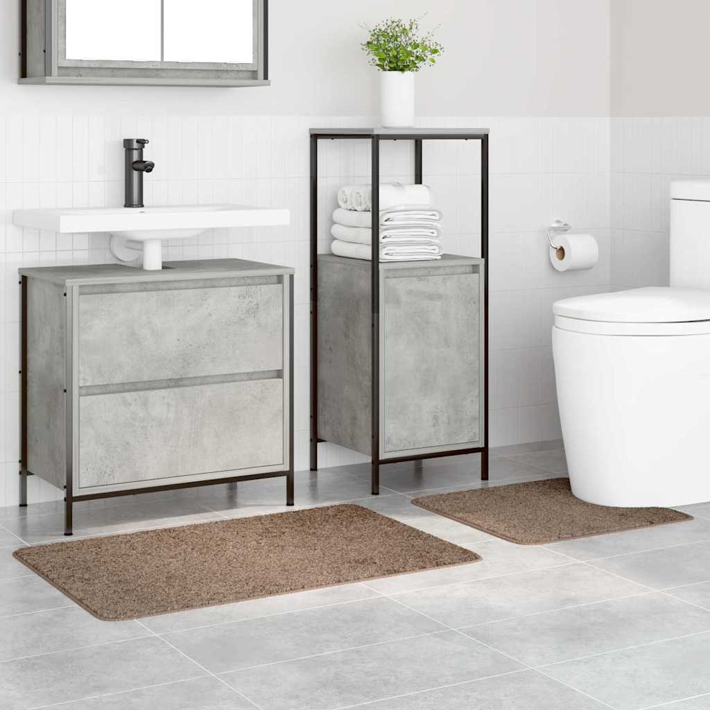 vidaXL Anti-slip Bath Mat Set 2 pcs Brown PP
