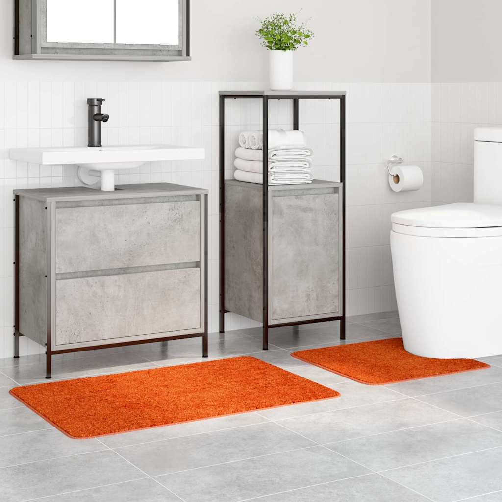 vidaXL Anti-slip Bath Mat Set 2 pcs Orange PP