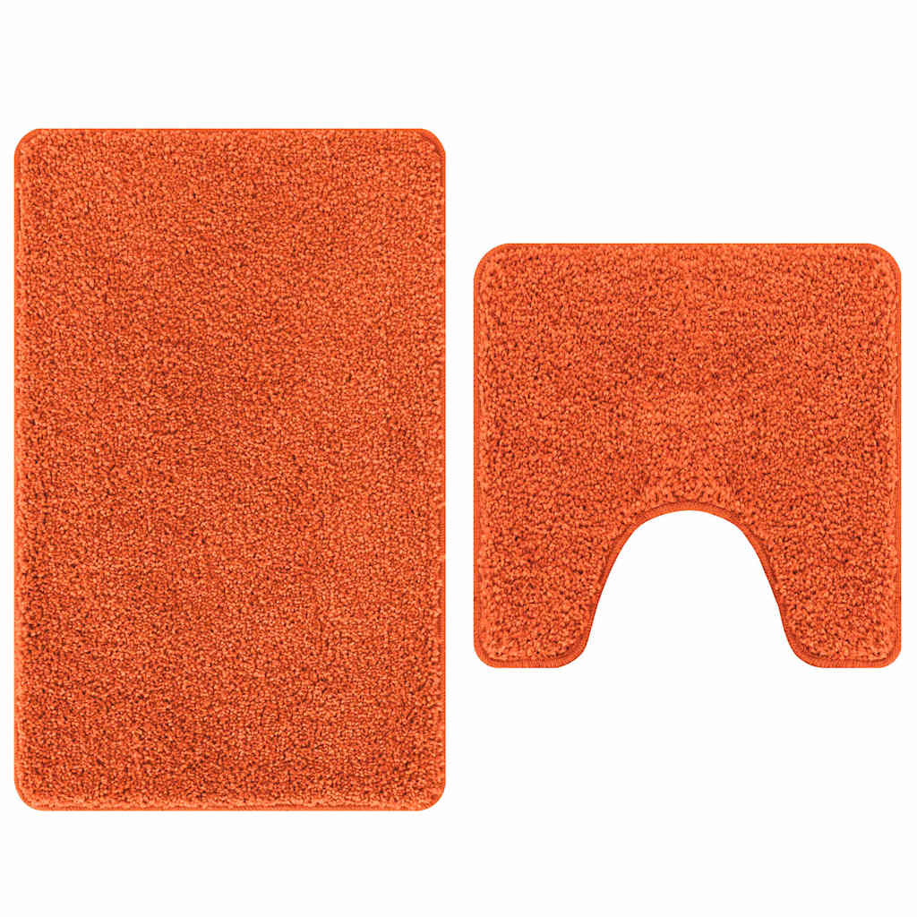 vidaXL Anti-slip Bath Mat Set 2 pcs Orange PP