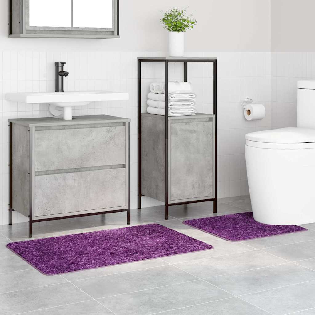 vidaXL Anti-slip Bath Mat Set 2 pcs Purple PP