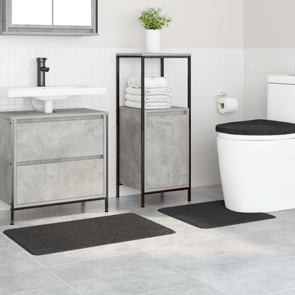 vidaXL Anti-slip Bath Mat Set 3 pcs Dark grey PP