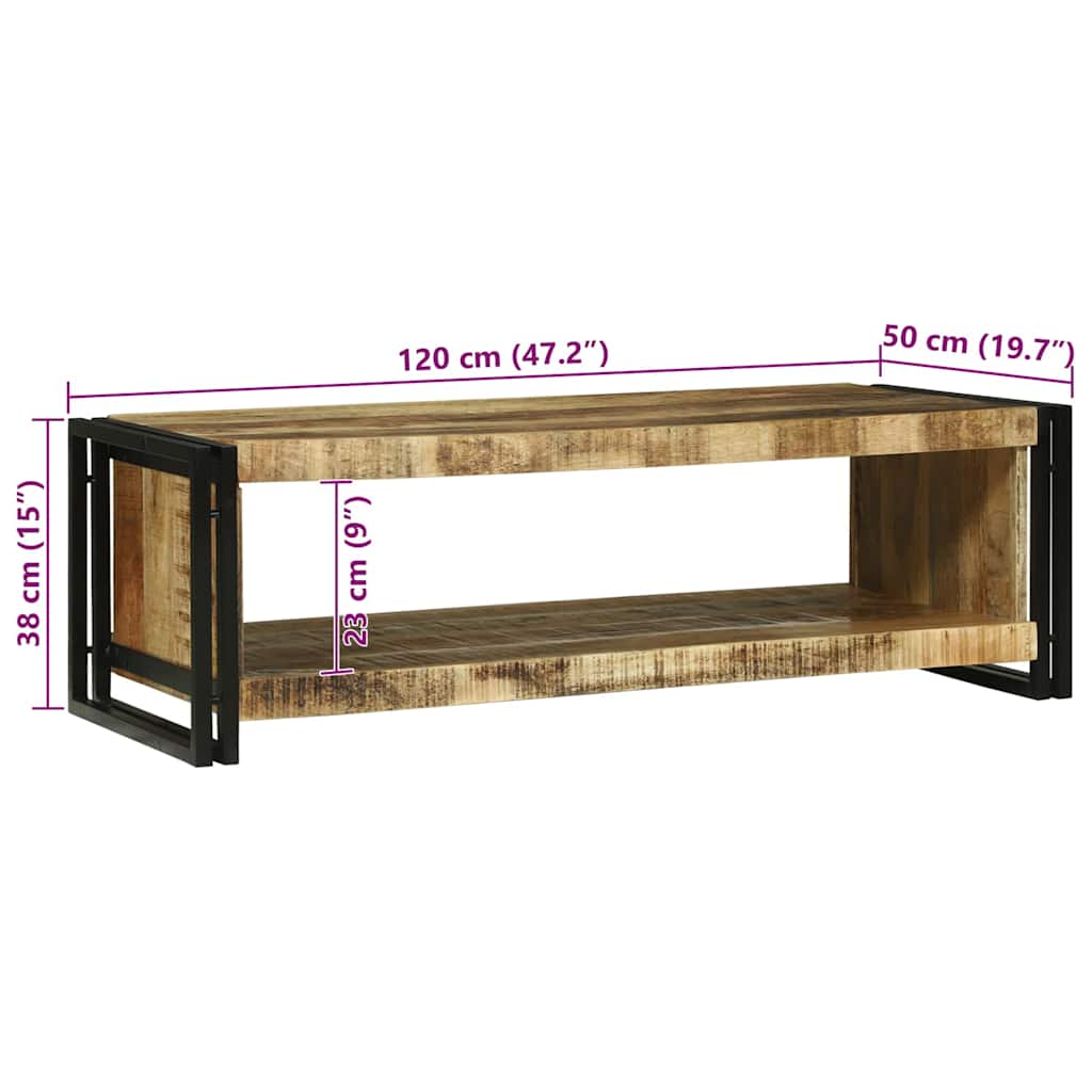 vidaXL Coffee Table Brown 120 x 50 x 38 cm Solid Mango Wood