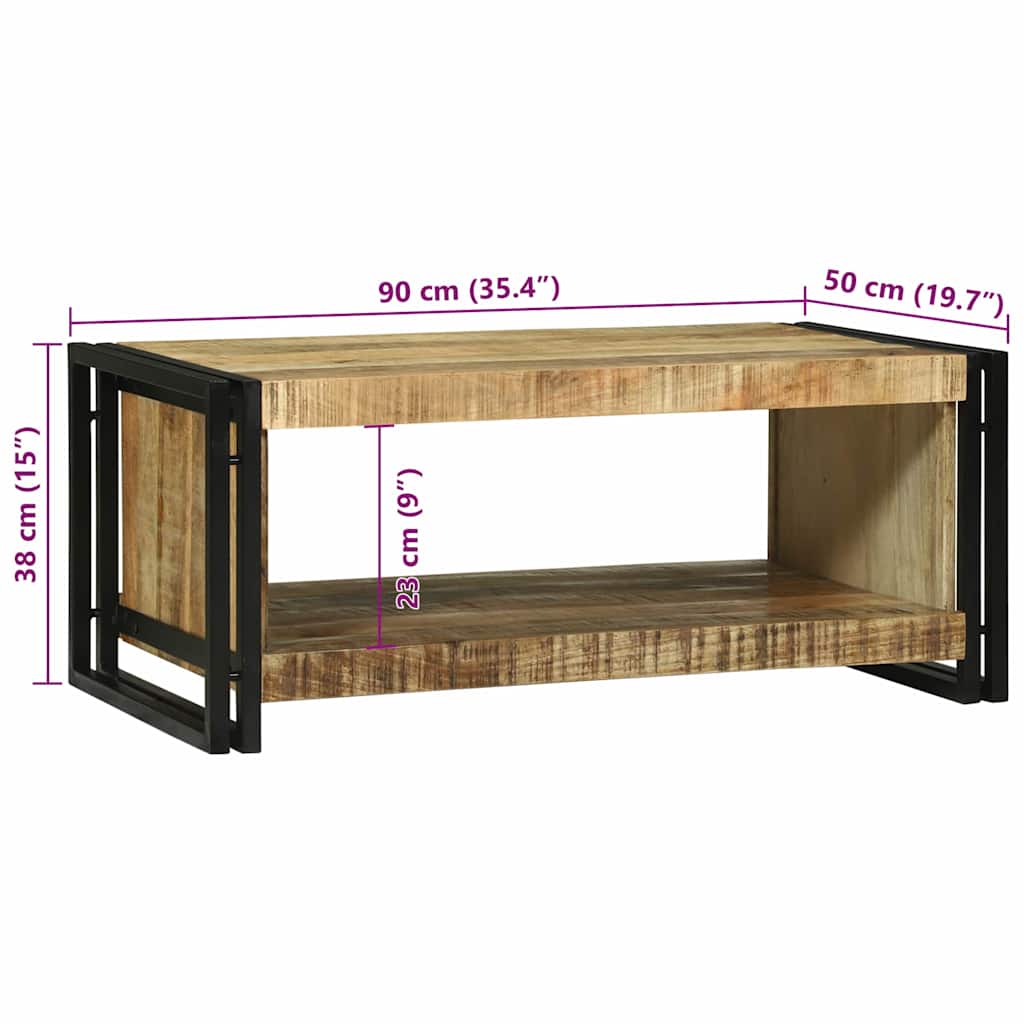 vidaXL Coffee Table Brown 90 x 50 x 38 cm Solid Mango Wood