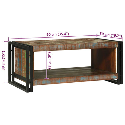 vidaXL Coffee Table Multicolour 90 x 50 x 38 cm Solid Reclaim Wood
