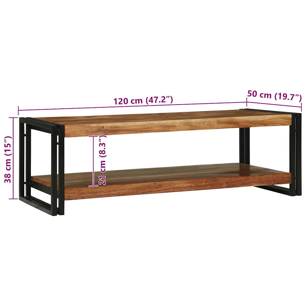 vidaXL Coffee Table Brown 120 x 50 x 38 cm Solid Acacia Wood