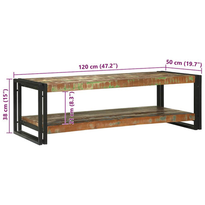 vidaXL Coffee Table Multicolour 120 x 50 x 38 cm Solid Reclaim Wood