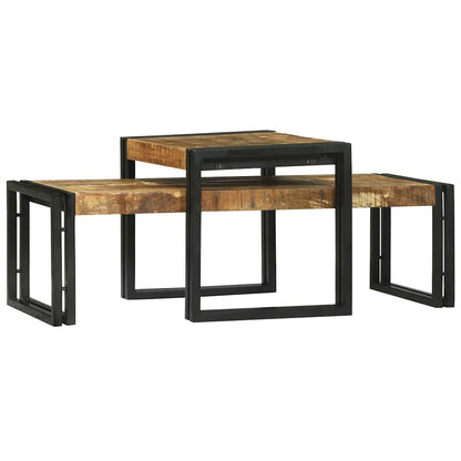 vidaXL Coffee Table 2 pcs Brown 48 x 40 x 40 cm Solid Mango Wood