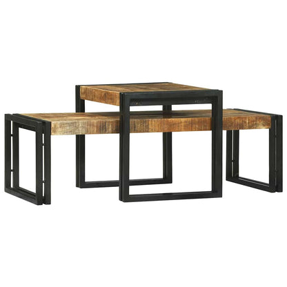 vidaXL Coffee Table 2 pcs Brown 48 x 40 x 40 cm Solid Mango Wood