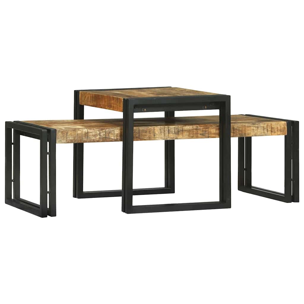 vidaXL Coffee Table 2 pcs Brown 48 x 40 x 40 cm Solid Mango Wood