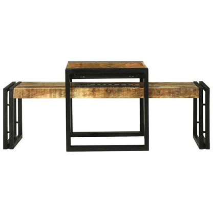 vidaXL Coffee Table 2 pcs Brown 48 x 40 x 40 cm Solid Mango Wood