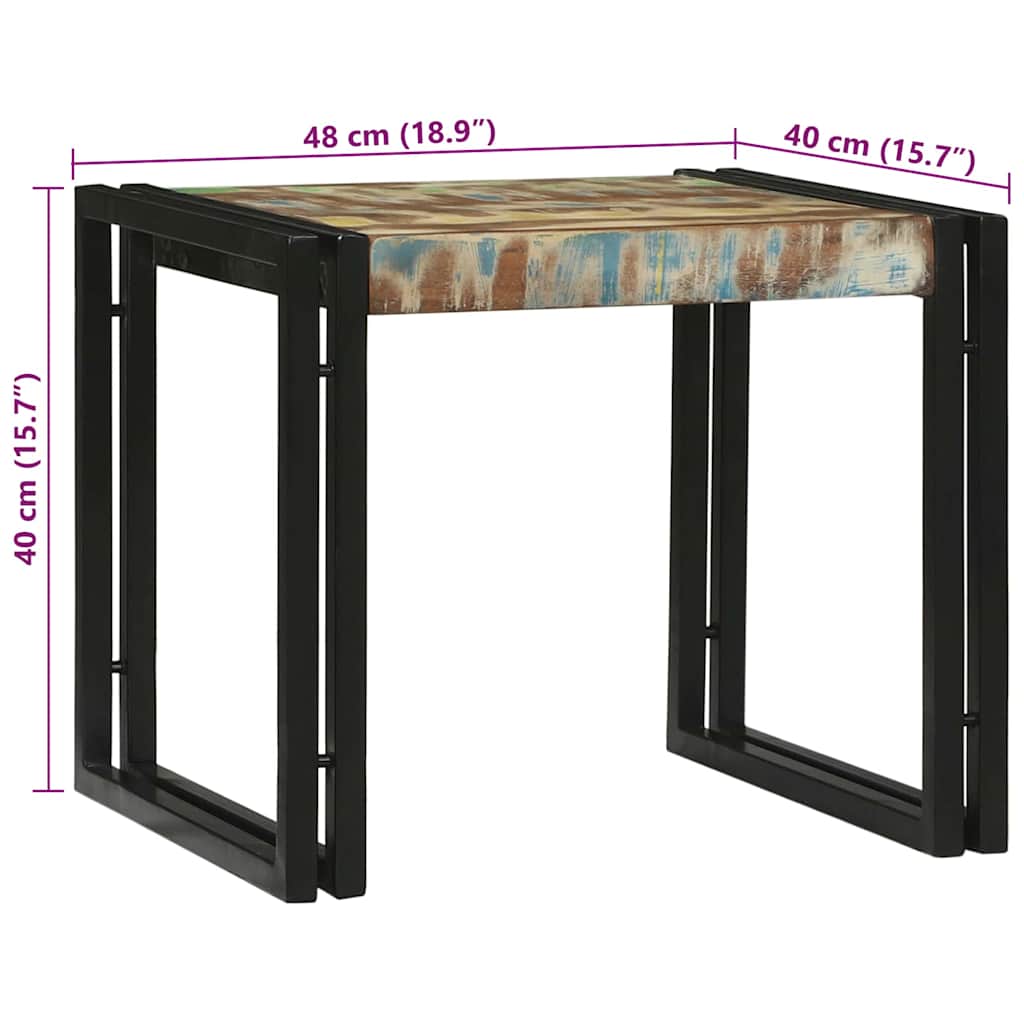 vidaXL Coffee Table 2 pcs Multicolour Solid Reclaim Wood