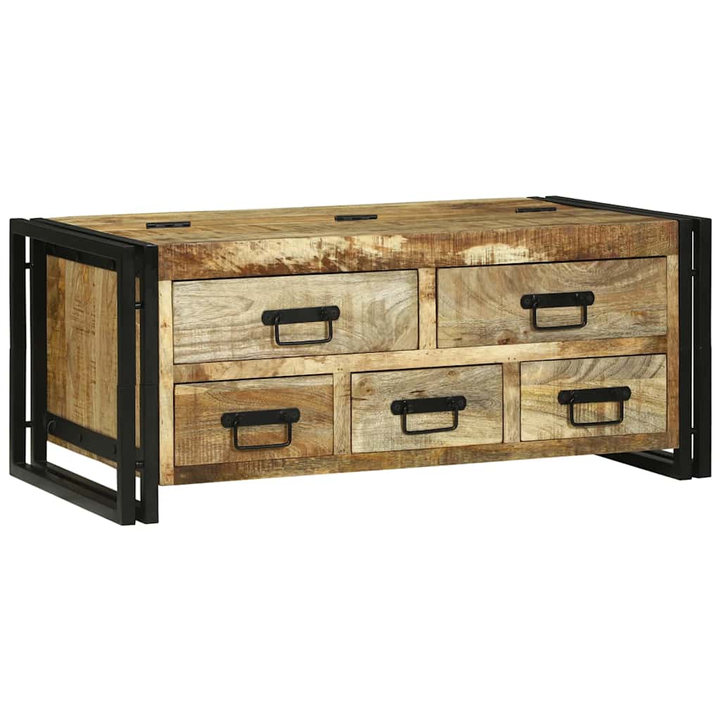 vidaXL Coffee Table with Drawer Brown 90 x 50 x 38 cm Solid Mango Wood