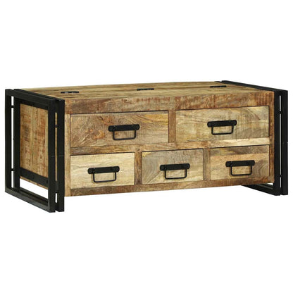 vidaXL Coffee Table with Drawer Brown 90 x 50 x 38 cm Solid Mango Wood