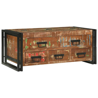 vidaXL Coffee Table Multicolour 90 x 50 x 38 cm Solid Reclaim Wood