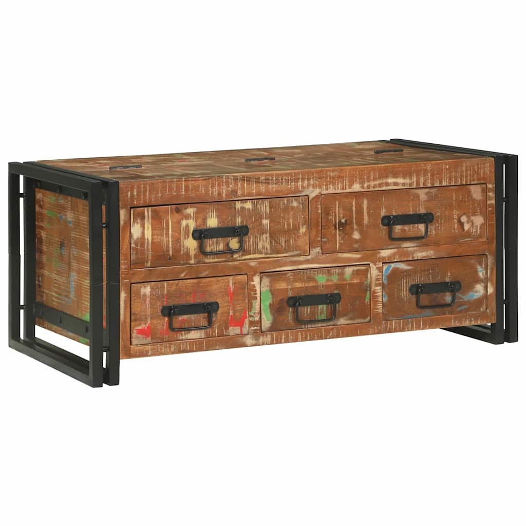 vidaXL Coffee Table Multicolour 90 x 50 x 38 cm Solid Reclaim Wood