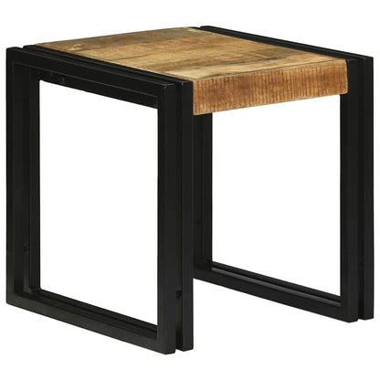 vidaXL Nesting Table 3 pcs Brown and Black Solid Mango Wood and Metal