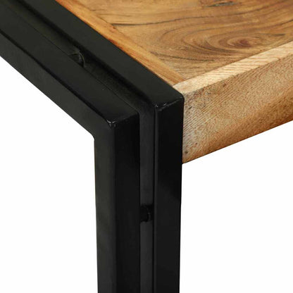 vidaXL Nesting Table 3 pcs Brown and Black Solid Acacia Wood and Metal