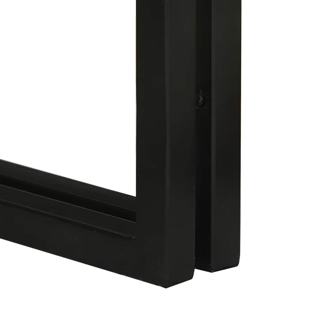 vidaXL Nesting Table 3 pcs Brown and Black Solid Acacia Wood and Metal
