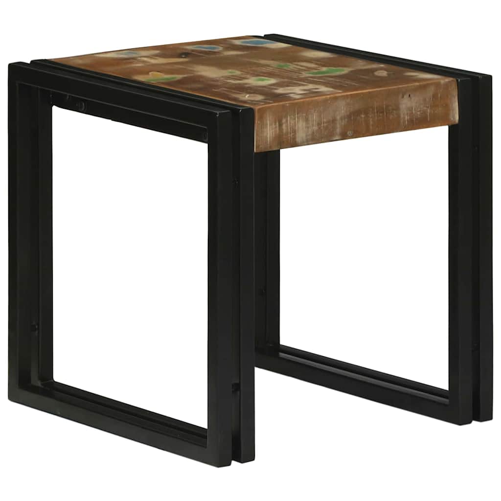 vidaXL Nesting Table 3 pcs Solid Reclaim Wood and Metal