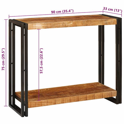 vidaXL Console Table with Shelf Brown 90 x 33 x 75 cm Solid Mango Wood