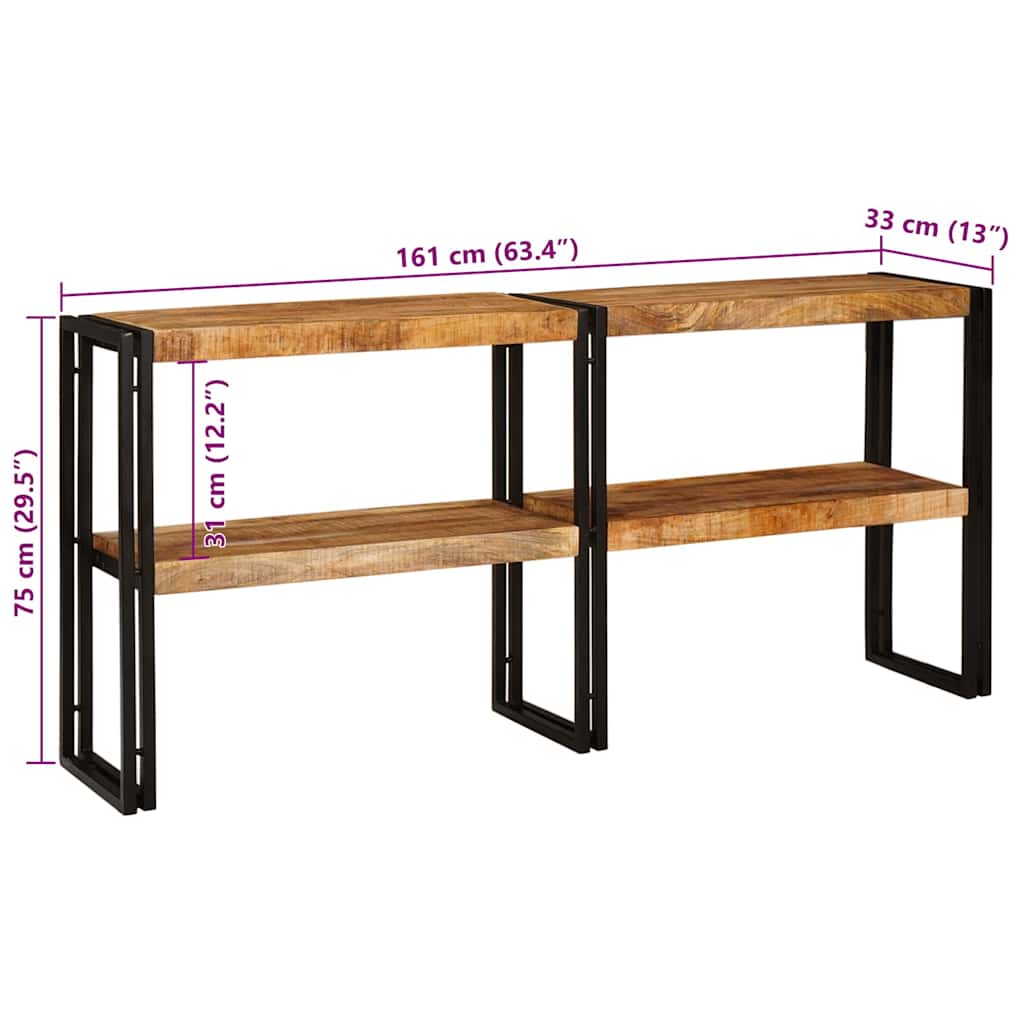 vidaXL Console Table Brown 160 x 33 x 75 cm Solid Mango Wood