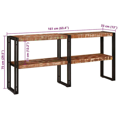 vidaXL Console Table Multicolour 160 x 33 x 75 cm Solid Reclaim Wood