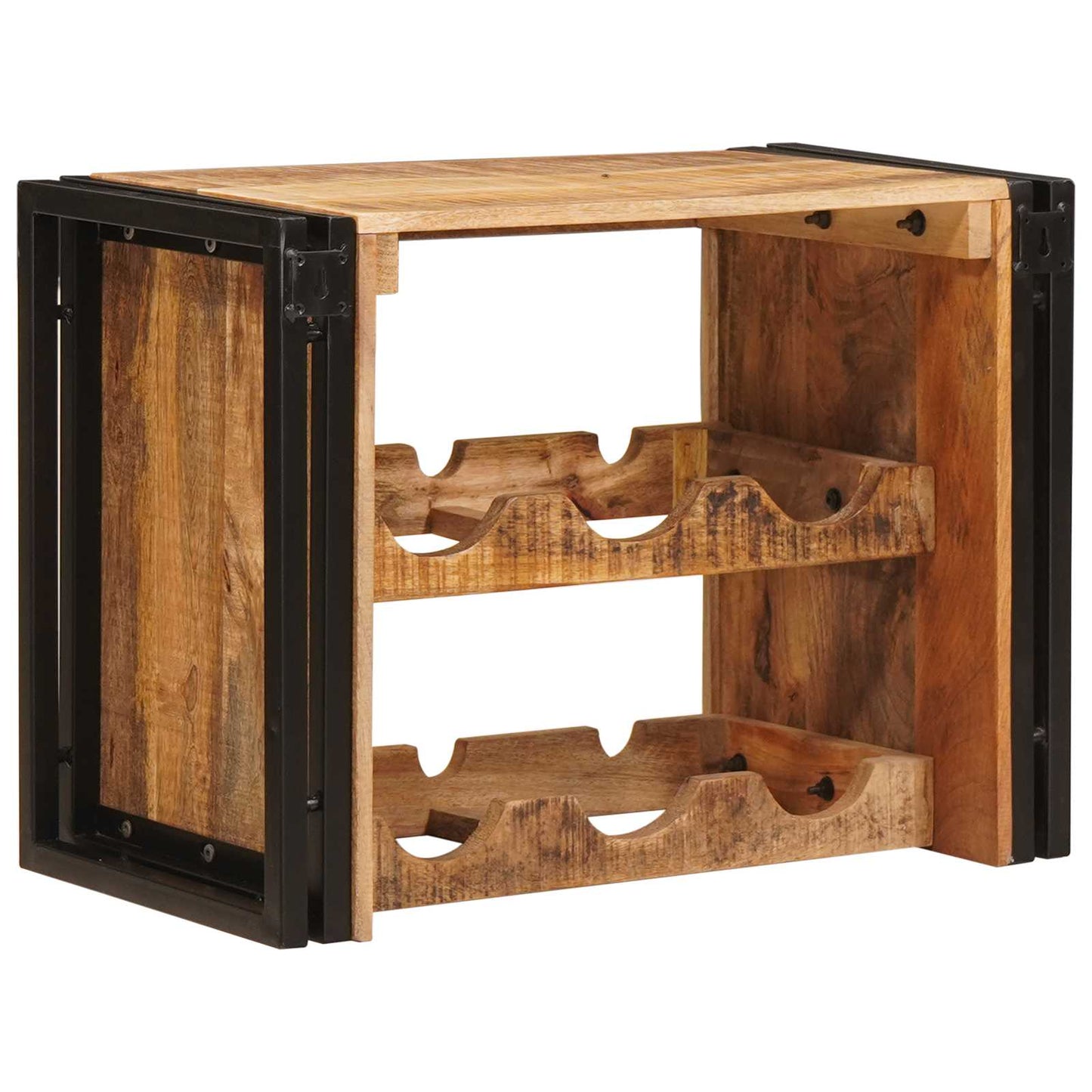 vidaXL Wine Rack Brown 60 x 45 x 33 cm Solid Rough Mango Wood