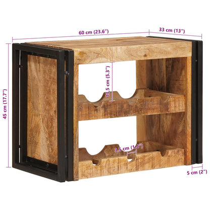 vidaXL Wine Rack Brown 60 x 45 x 33 cm Solid Rough Mango Wood