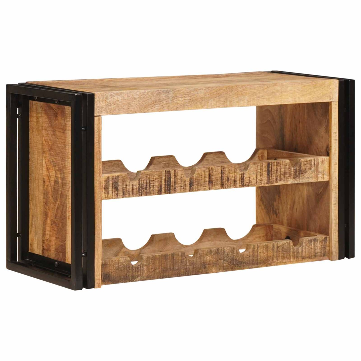 vidaXL Wine Rack Brown 80 x 45 x 33 cm Solid Rough Mango Wood