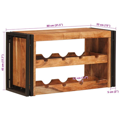 vidaXL Wine Rack Brown 80 x 45 x 33 cm Solid Acacia Wood