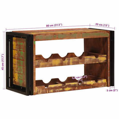 vidaXL Wine Rack Brown 80 x 45 x 33 cm Solid Reclaimed Wood